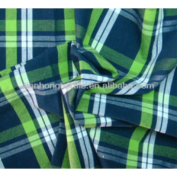 100% algodón Check y raya cepillado hilado teñido tejido textil para camisetas, Garment32 * 32/120 * 70